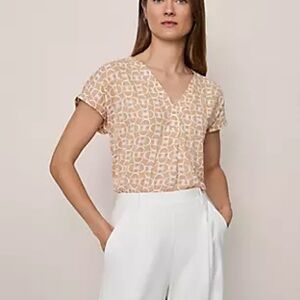 Ann Taylor SZ M Pullover Chain Link V-Neck Top NWT